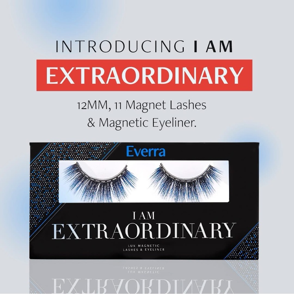 2/$25 EVERRA I AM EXTRAORDINARY MAGNETIC LASHES LIMITED EDITION w/BLUE-BRAND NEW